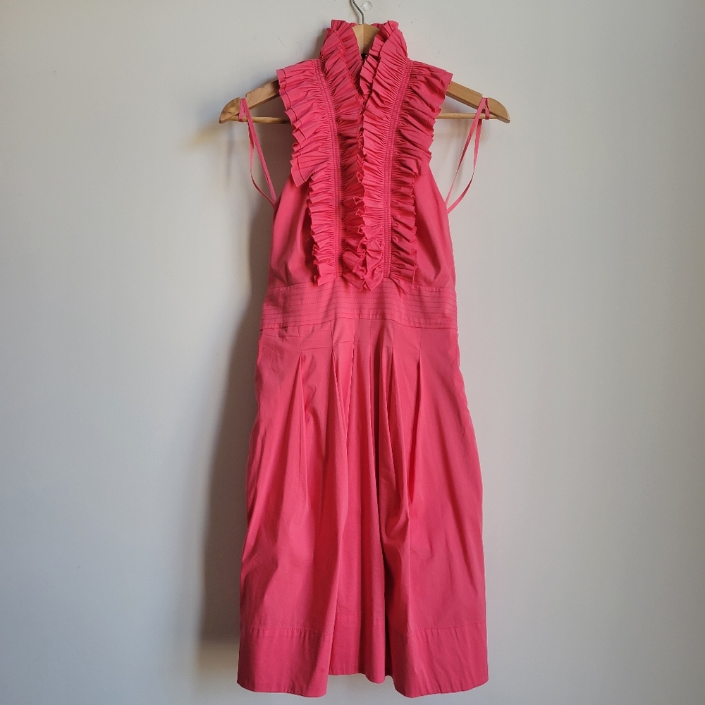 BCBGMaxAzria Ruffle Halter dress